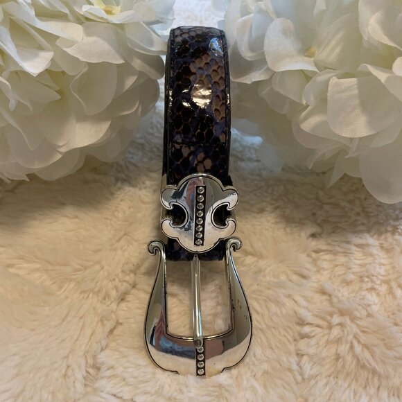 Brighton Aristocat Blue, Grey, and Black Python Embossed Belt main image 5